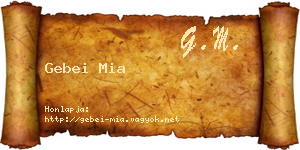 Gebei Mia névjegykártya